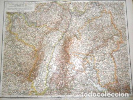 Mapas contempor&aacute;neos: mapa plano 1893 alsacia lorena baden wurtemberg rheinpfalz