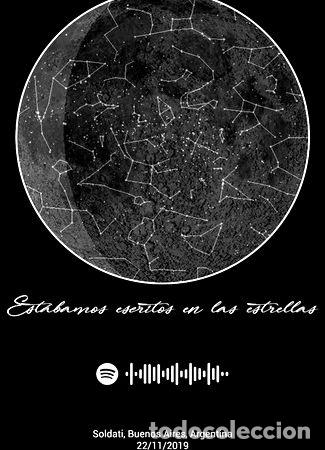 Mapas contempor&aacute;neos: mapa estelar digital con luna 100 personalizado - Foto 1