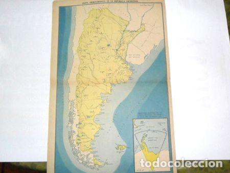Mapas contempor&aacute;neos: mapa pidrografico republica argentina lamina billiken plano