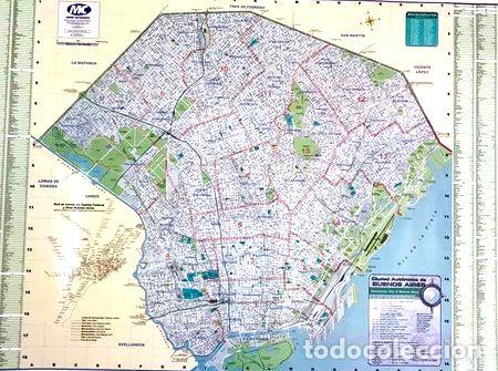 Mapas contempor&aacute;neos: mapa capital federal laminado y varillado 130 x 95