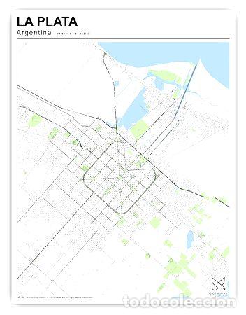 Mapas contempor&aacute;neos: mapa ciudad de la plata 80cmx61cm