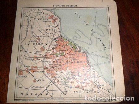 Mapas contempor&aacute;neos: antiguo mapa plano 1918 c rossi mboroli distrito federal