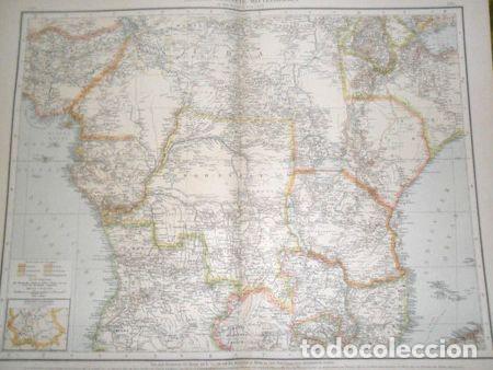 Mapas contempor&aacute;neos: mapa plano 1893 erganzungsk arte mittelafrika africa central