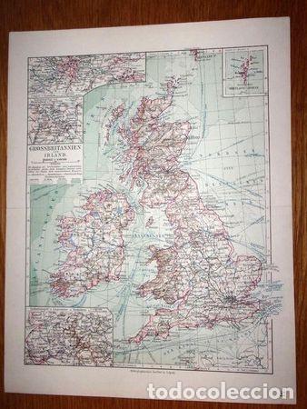 Mapas contempor&aacute;neos: gran bretana mapa publicado en 1912