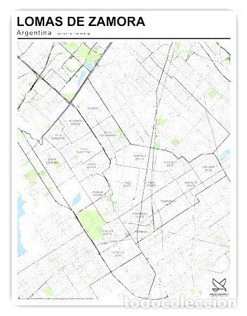 Mapas contempor&aacute;neos: mapa partido de lomas de zamora 80cmx61cm