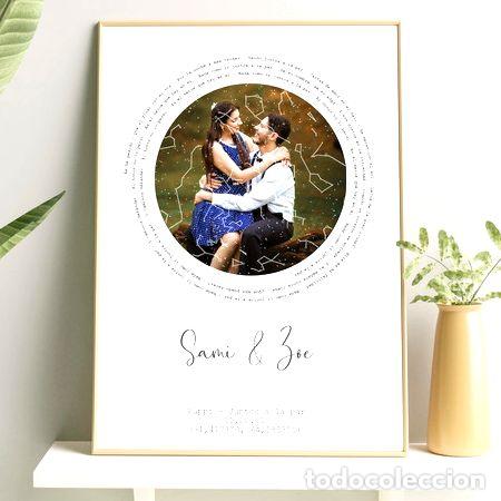 Mapas contempor&aacute;neos: cuadro mapa estelar con musica y foto