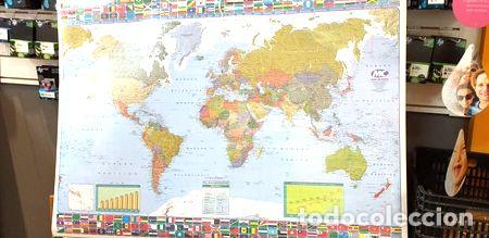 Mapas contempor&aacute;neos: mapa mural laminado plastifica planisferio 95 x 130 politico