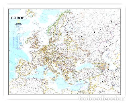 Mapas contempor&aacute;neos: mapa politico de europa 78cmx61cm