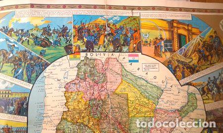 Mapas contempor&aacute;neos: mapa antiguo ilustrado de la republica argentina 103 x 69cm