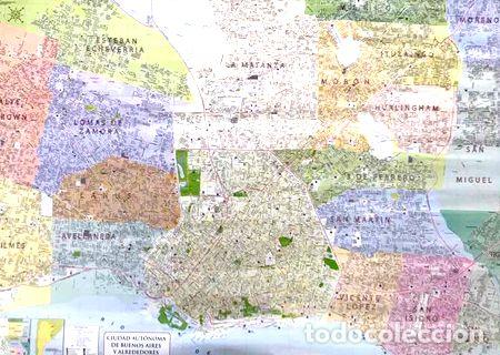 Mapas contempor&aacute;neos: mapa ciudad autonoma bsas alrededores laminado y varillado