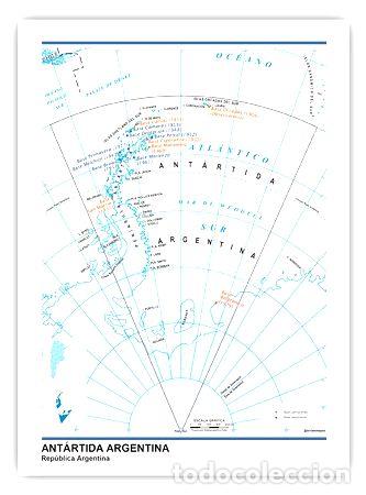 Mapas contempor&aacute;neos: mapa antartida argentina 61cmx43cm