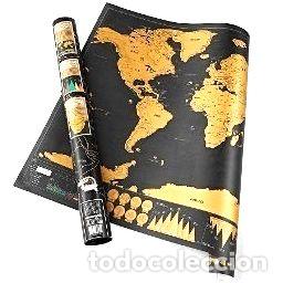 Mapas contempor&aacute;neos: mapamundi planisferio raspar scratch deluxe