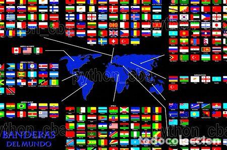 Mappe contemporanee: posters paises y banderas o escudos del mundo 120x85 cm