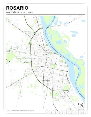 Mapas contempor&aacute;neos: mapa ciudad de rosario 80cmx61cm - Foto 1