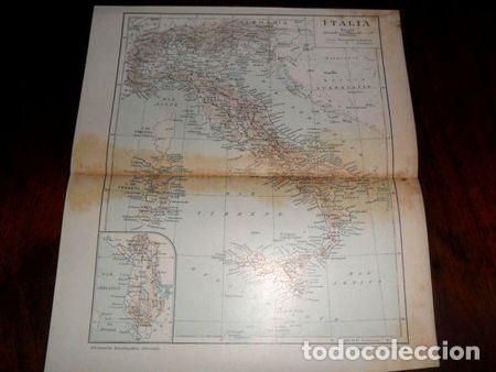 Mappe contemporanee: antigua mapa plano italia mar jonico tirreno ligur roma