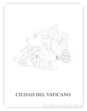 Mappe contemporanee: mapa ciudad del vaticano blanco y negro 80cmx61cm