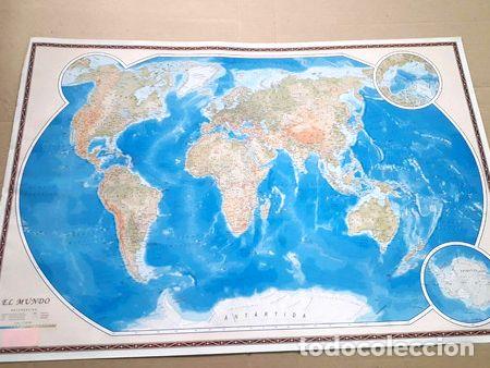 Mappe contemporanee: mapas planisferios en lamina de 101 x 685 cm