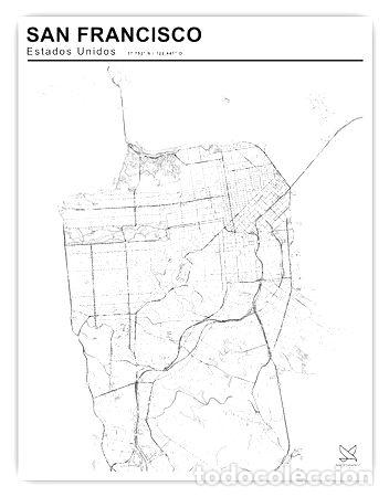 Mapas contempor&aacute;neos: mapa ciudad de san francisco 80cmx61cm - Foto 1
