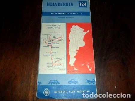 Mappe contemporanee: hoja de ruta 124 mapa plano automovil club argentino ruta 7
