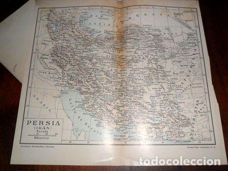 Mappe contemporanee: antigua mapa plano persia iran yezd arabistan kirman kum