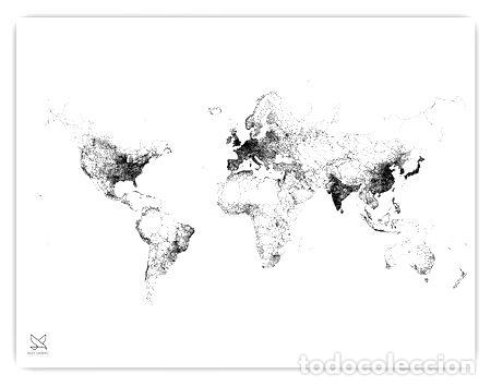 Mappe contemporanee: mapamundi planisferio rutas 80cmx61cm