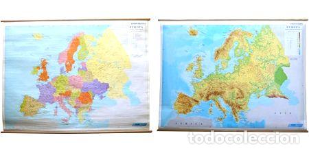 Mapas contempor&aacute;neos: mapa europa doble faz laminado