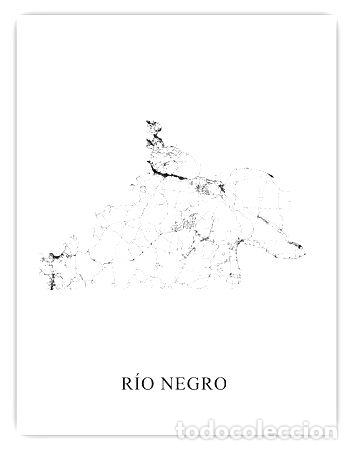 Mapas contempor&aacute;neos: mapa provincia de rio negro blanco y negro 80cmx61cm