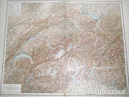 Mappe contemporanee: mapa plano 1893 die schweiz suiza lac leman boden see alpen