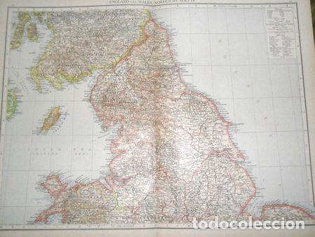 Mapas contempor&acirc;neos: mapa plano 1893 englad wales nordliche halfte chester berwic