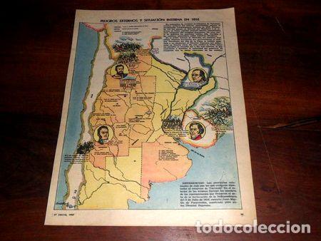 Mapas contempor&acirc;neos: lamina mapa peligros externos situacion interna 1816 araoz