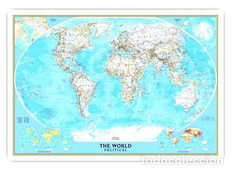 Mapas contempor&acirc;neos: mapamundi planisferio politico 87cmx61cm