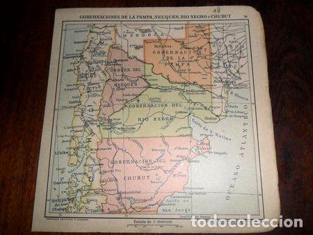 Mapas contempor&acirc;neos: antiguo mapa plano 1918 la pampa neuquen rio negro chubut