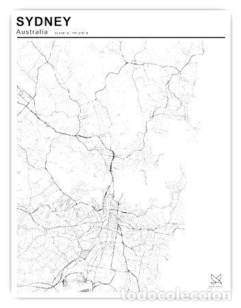 Mapas contempor&acirc;neos: mapa ciudad de sydney 80cmx61cm