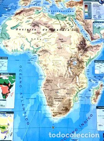 Mapas contempor&acirc;neos: mapa mural africa fisico papel laminado sin varillas