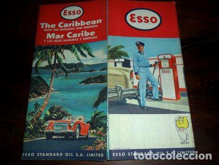 Mapas contempor&aacute;neos: mapa plano esso standard oil mar caribe islas bahamas bermud