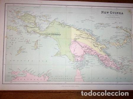 Mappe contemporanee: mapa original nueva guinea publicado en londres en 1896