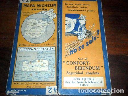 Mappe contemporanee: antiguo mapa plano juan michelin burgos san sebastian france