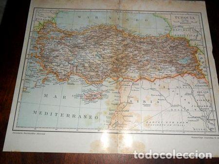 Mappe contemporanee: antigua mapa plano turquia chipre konia brusia trebisonda