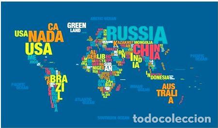 Mappe contemporanee: poster mapamundi en palabras words world map gigantograf