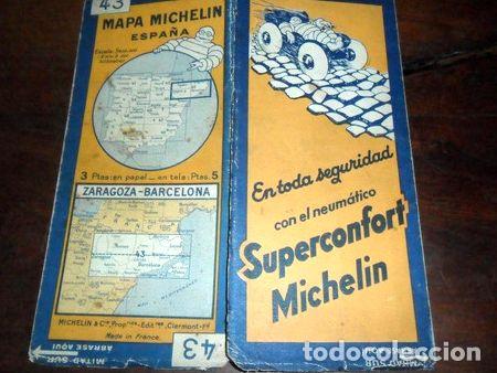 Mappe contemporanee: antiguo mapa plano juan michelin espana zaragoza barcelona