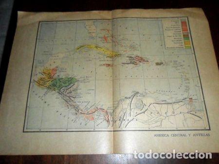 Mapas contempor&acirc;neos: antiguo mapa plano america central y antillas