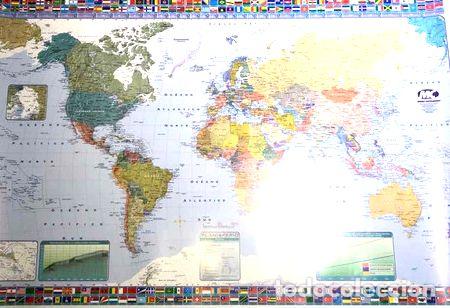 Mapas contempor&acirc;neos: mapa planisferio pol papel clos escudos de los paises mc