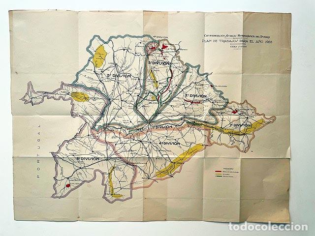 Mapas contempor&acirc;neos: Confederaci&oacute;n Sindical Hidrogr&aacute;fica del Duero (Mapa plegado. 1928. Escala 1/1.000.000. color