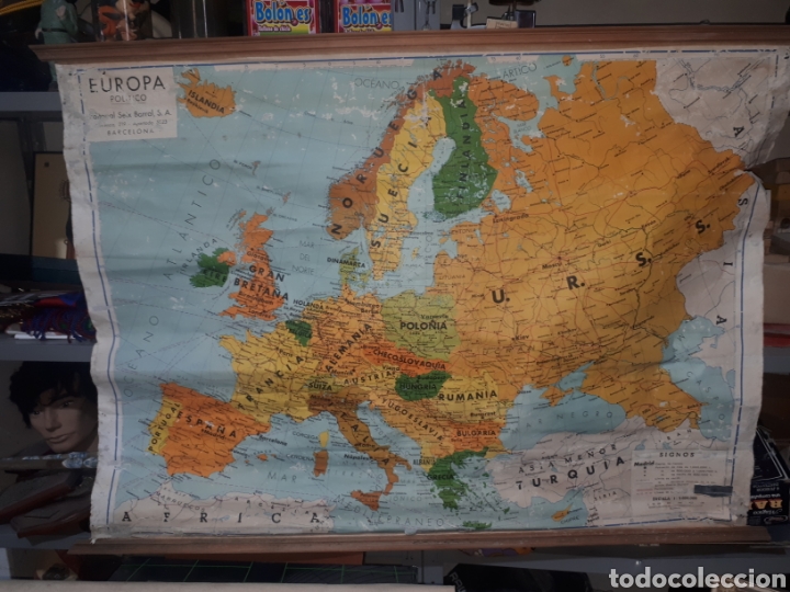 Mapas contempor&aacute;neos: Antiguo Mapa pol&iacute;tico Europa 1982 Editorial Seix Barral S.A. leer descripci&oacute;n
