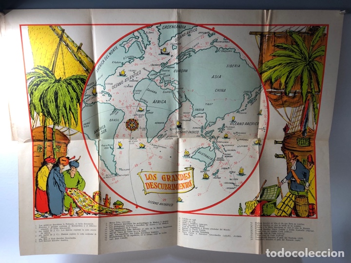 Mapas contempor&aacute;neos: MAPA DESPLEGABLE DE LOS GRANDES DESCUBRIMIENTOS ● 50 CMS X 38 CMS ● ●