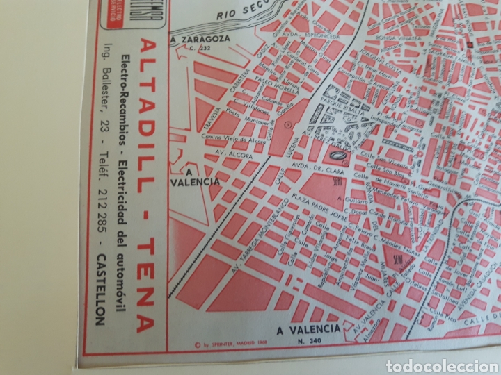 Mapas contempor&aacute;neos: Mapa plano vintage de Castellon - Foto 3