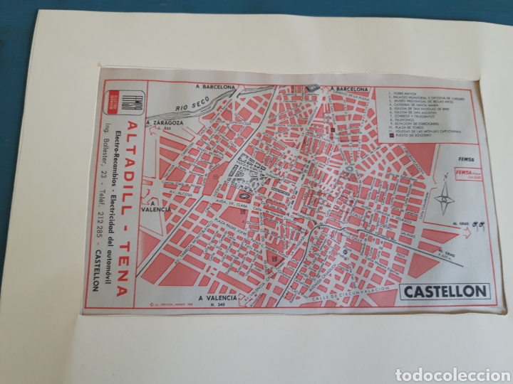 Mapas contempor&aacute;neos: Mapa plano vintage de Castellon - Foto 1