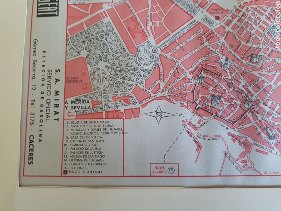 Mapas contempor&aacute;neos: Mapa plano vintage de Caceres - Foto 2