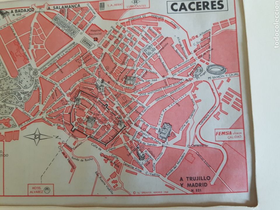 Mapas contempor&aacute;neos: Mapa plano vintage de Caceres - Foto 3