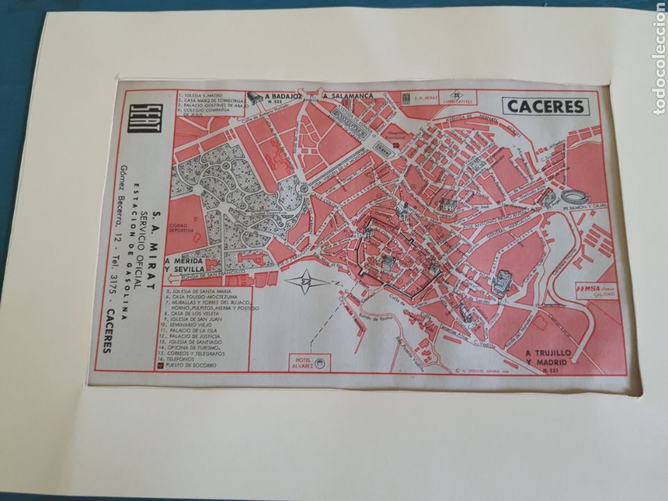 Mapas contempor&aacute;neos: Mapa plano vintage de Caceres - Foto 1